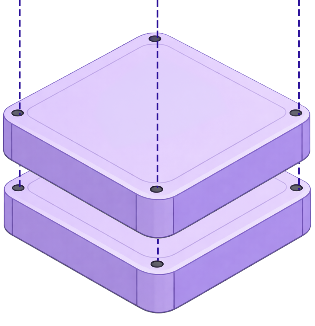 Isometric AI system illustration — bottom layer